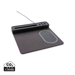 Air mousepad with 5W wireless charging and USB, black, XDP308.251