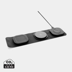Swiss Peak RCS rplastic 3-in-1 wireless 15W travel charger, grey, XDP308.531