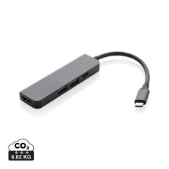 Terra RCS reciklirani aluminijski hub s HDMI ulazom, siva, XDP308.652