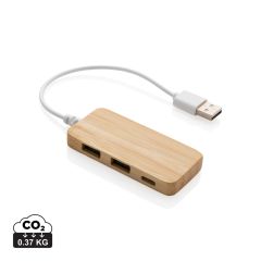 Bamboo hub with Type-C, brown, XDP308.739