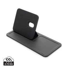 Swiss Peak 3 in 1 RCS recycled PU wireless charger desk tray, black, XDP309.0401