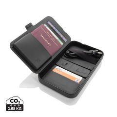 Swiss Peak RCS recycled travel case with 3 in 1 charger, black, XDP309.0501