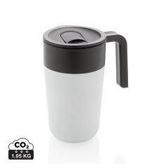 Tazza GRS in PP e SS riciclati con manico, bianco, XDP433.233