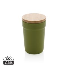 Tazza PP riciclata certificata GRS con coperchio in bambù, XDP433.29-71222F6A