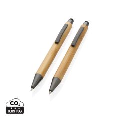 Bamboo modern pen set in box, brown, XDP611.109
