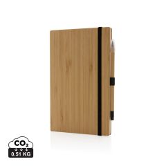 Bamboo notebook and infinity pencil set, brown, XDP774.469