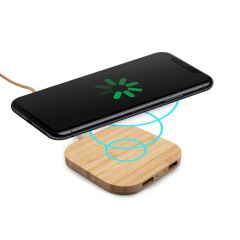 Bamboo wireless charger 10W BRIGHT | Jazzlyn, brown, V0054-17