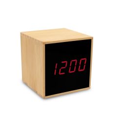 Bamboo desk clock with alarm | Katherine, brown, V0193-17