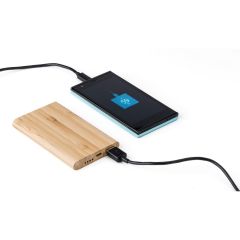 Bamboo power bank 4000 mAh, brown, V0339-16