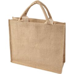 Jute shopping bag, brown, V0402-16