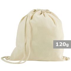 Borsa in cotone con cordoncino, beige, V0408-20