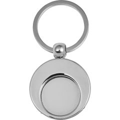 Portachiavi con moneta per carrello della spesa, argento, V0634-32