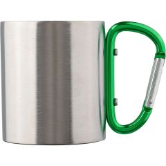 Tazza in metallo da 185 ml con clip a moschettone, V0646
