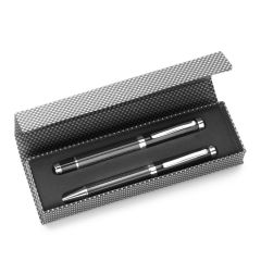 Set da scrittura, penna a sfera e penna roller ball, nero, V1066-03