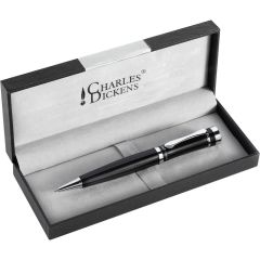 Charles Dickens® Kugelschreiber im Etui, Schwarz, V1104-03