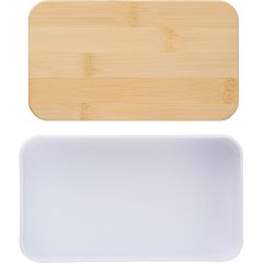 Lunch box 2 in 1, 2x400 ml, coperchio in bambù, posate, V1215