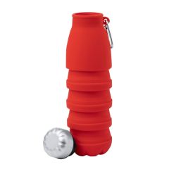 Sklopiva sportska boca 550 ml s karabinom, Crvena, V1311-05