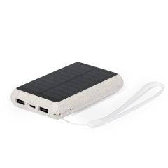 Power bank od pšenične slame 5000 mAh, solarni punjač, mješoviti, V1353-00