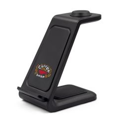 Bežični punjač 15W, 3 u 1, stalak za telefon | Todd, crno, V1380-03
