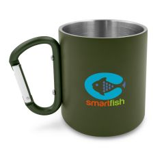 Tazza in acciaio inossidabile riciclato da 280 ml con clip a moschettone | Pari, V1405