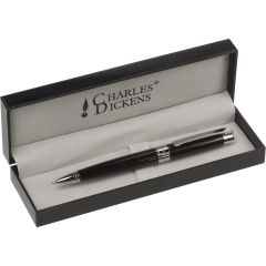 Charles Dickens® ball pen in case, black, V1416-03