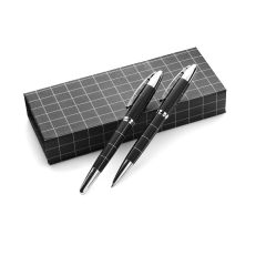 Set da scrittura, penna a sfera e penna roller ball, nero, V1420-03