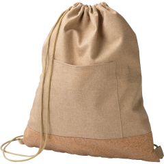 Borsa con cordino in RPET, beige, V1703-25