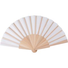 RPET hand fan, white, V2204-02
