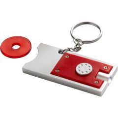 Portachiavi con moneta per carrello della spesa, luce LED, V2452
