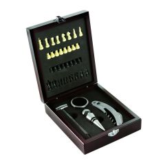 Set za vino, 5 kom, igra šah, smeđa, V5334-17