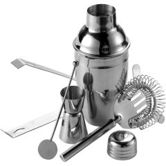 Koktel set, shaker, hvataljke za led, žlica, srebro, V5488-32