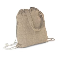 Recycled cotton bag 2 in 1, drawstring bag and shopping bag, V6792