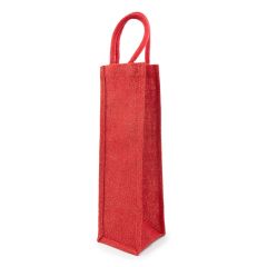 Borsa per bottiglie in juta | Paige, rosso, V7199-05