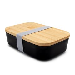 Lunch box 850 ml, bamboo lid | Weston, black, V7232-03