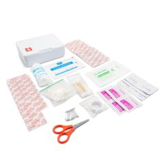 First aid kit in plastic case, 64 pcs | Ramona, white, V7249-02