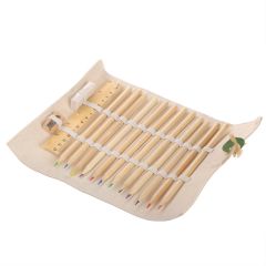 Schulset, Federmäppchen, 12 Bleistifte, Lineal, Radiergummi und Anspitzer | Kaleb, Beige, V7384-20