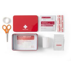 Erste-Hilfe-Set in einer Dose, Rot, V7948-05