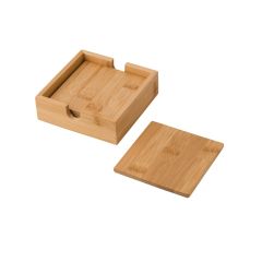 Set di sottobicchieri in bambù, 4 pezzi, marrone, V8871-17
