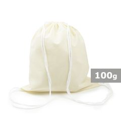 Borsa in cotone con cordoncino | Trey, beige, V9984-20