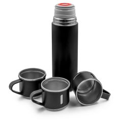 Termos 420 ml i 3 šalice 150 ml | Quavean, crno, VA117-03