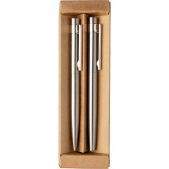 Set da scrittura, penna e penna a sfera, argento, VA215-32