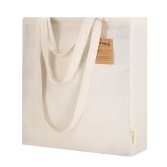 Borsa per la spesa in cotone riciclato, beige, VA287-20
