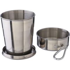 Tazza da viaggio pieghevole 220 ml, argento, VA422-32