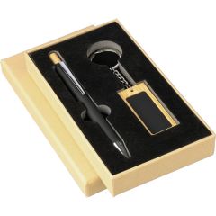 Gift set, ballpen, keychain, black, VA593-03