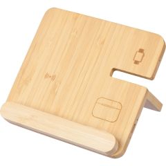 Wireless charger, phone stand 3-in-1, marrone, VB308-16