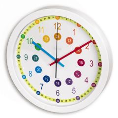 Learning wall clock for children Hama, white, VH057-02