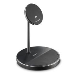 Magnetic wireless charger 2 in 1 15W Hama, black, VH066-03