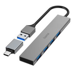 Hub USB, USB-C Hama, grey, VH072-19