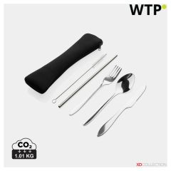 4 PCS stainless steel re-usable cutlery set, silver, XDP269.632