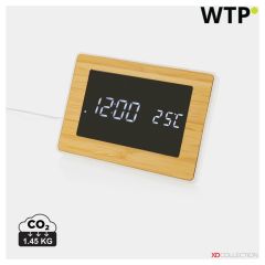 Utah RCS recycled plastic and bamboo LED clock, brown, XDP279.319
